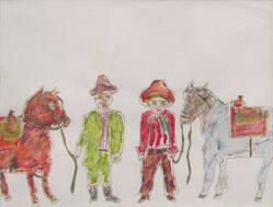 Untitled [Two Cowboys with Horses]