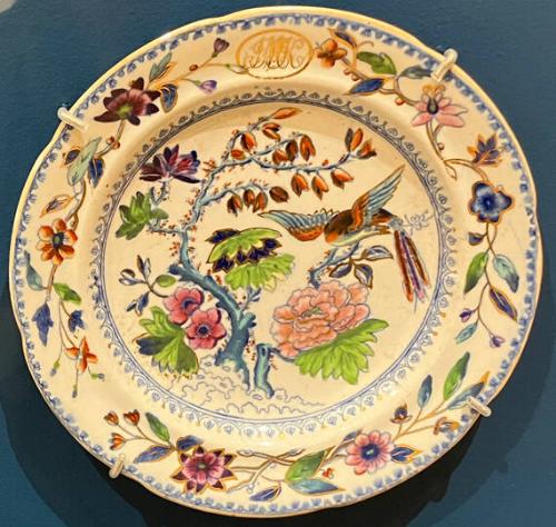 Plate with fired gilt monogram McK for McKinne