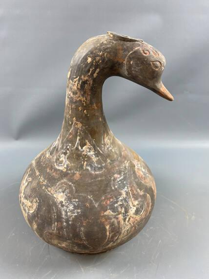 Pottery Goose Head Vessel