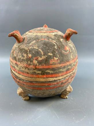 Pottery Ding Vessel with Cover