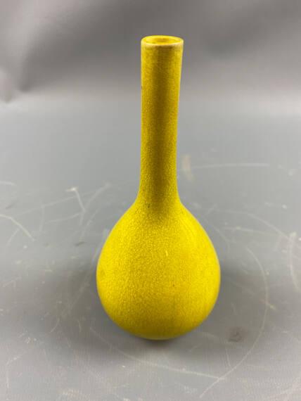 Small Yellow Glazed Bottle Vase