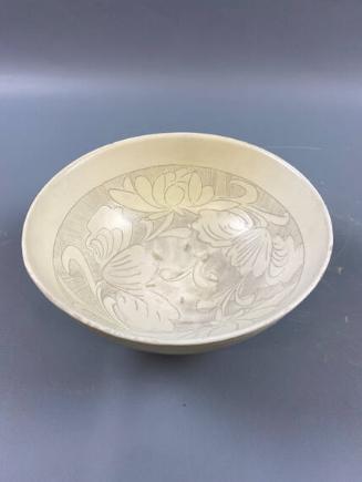 Incised Stoneware Lotus Bowl