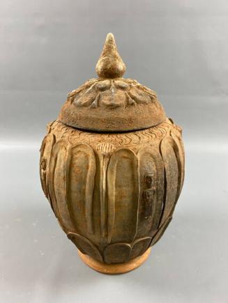Pottery Lotus Jar with Cover
