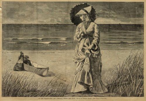 On the Beach - - Two are Company, Three are None (from Harper's Weekly, August 17, 1872)