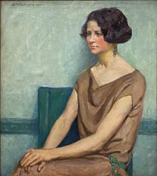 Young Lady Seated in a Green Chair