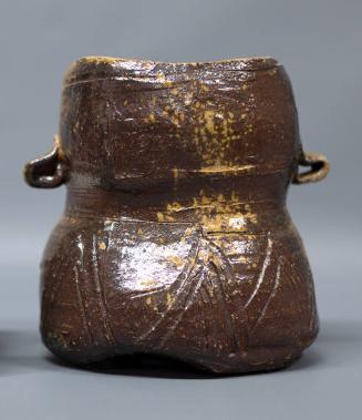 untitled (Columnar eared jar with cinched waist)