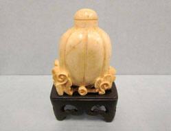 Carved Ivory Snuff Bottle and Spoon