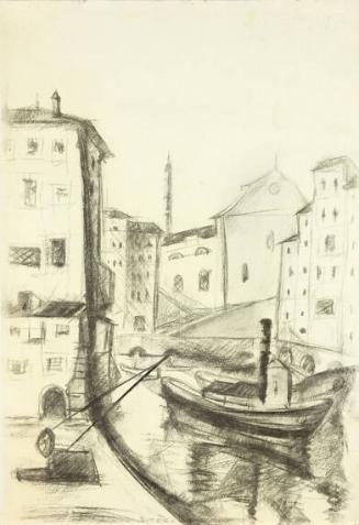 untitled (City scene with canal)