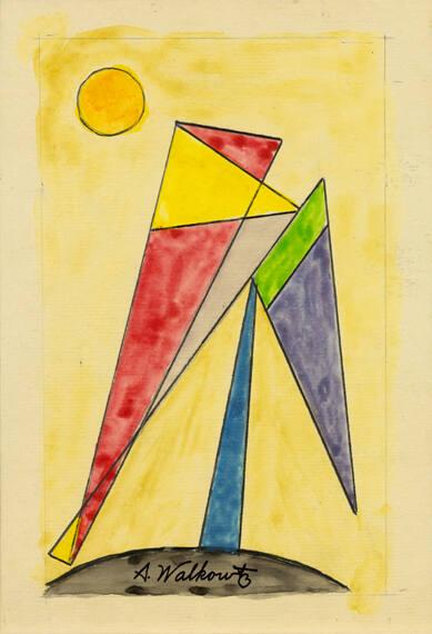 untitled (Drawing of abstract tree and sun)
