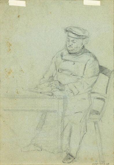 untitled (sketch of man at work desk)