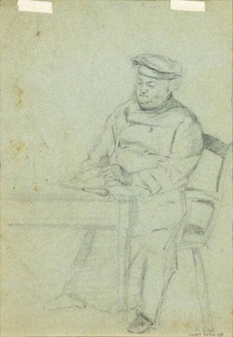 untitled (sketch of man at work desk)