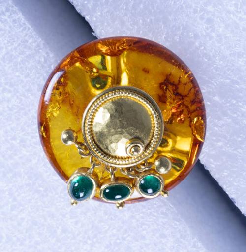 Emerald and Amber Ring