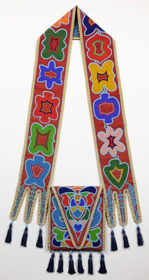 Cherokee style beaded bandoleer/friendship bag