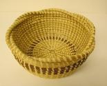 Gullah coil bowl shaped basket with interlaced rim