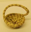 Miniature Gullah coil basket with arched handle