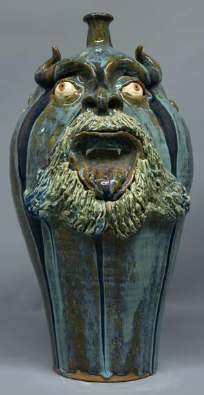 Two-Sided Devil Jug Showing Condemned Souls