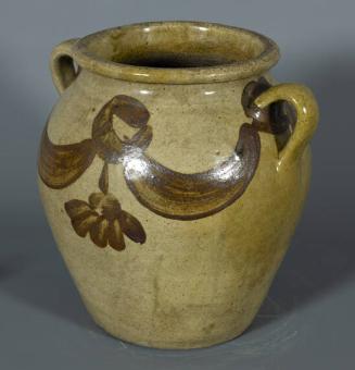 Crock with Iron Oxide "Drape and Tassel" Decoration and Alkaline Glaze