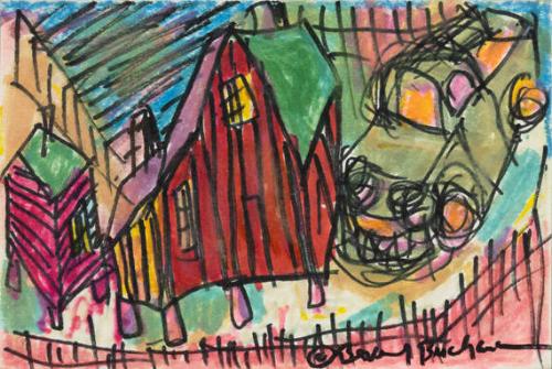untitled (Shacks with car)