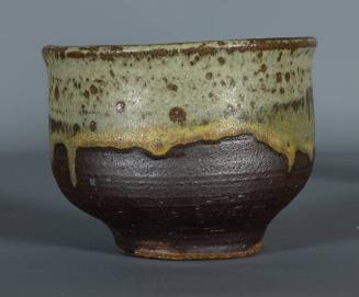 Bowl (Dark Brown With Pale Green Drip Glaze)