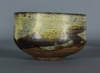 Bowl (Dark Brown with Apple Green and Brown Spotted Interior)