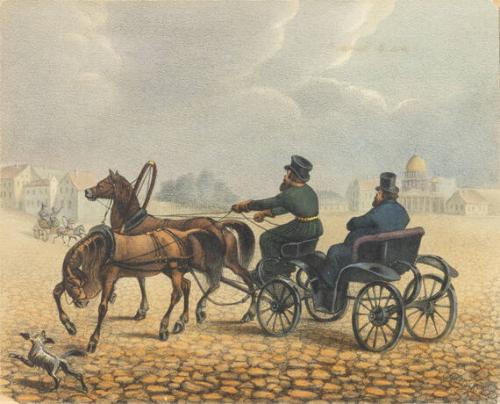 untitled (Coachmen transporting his fare)
