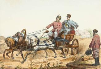 untitled (Coachmen transporting his fare with onlooker)