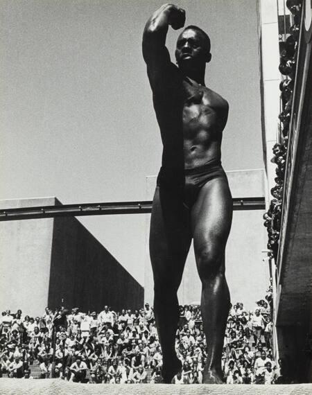 untitled (black athlete and spectators)