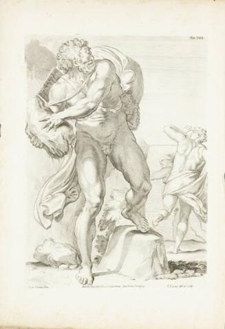 Polyphemus Furioso from Love of the Gods fresco in Farnese Gallery, after Annibale Carracci (Italian, 1560-1690)