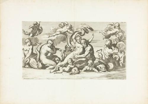 Glaucus and Andromeda from Love of the Gods fresco in Farnese Gallery, after Agostino Carracci (Italian, 1557-1602)
