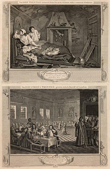 Plates 7 & 8 from Industry and Idleness