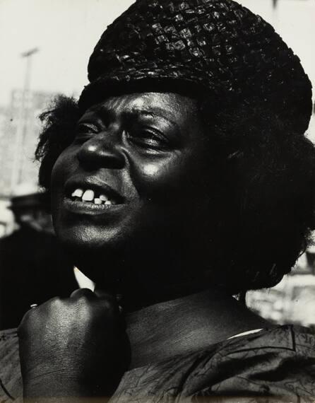 untitled (close up of woman with black hat)
