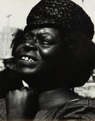 untitled (close up of woman with black hat)