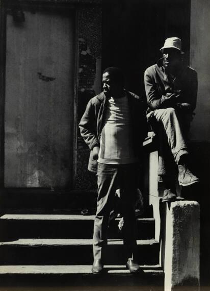 untitled (Haiti, men on stoop and stairs)