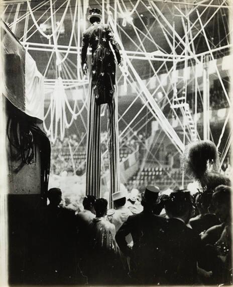 untitled (Uncle Sam on stilts, circus)