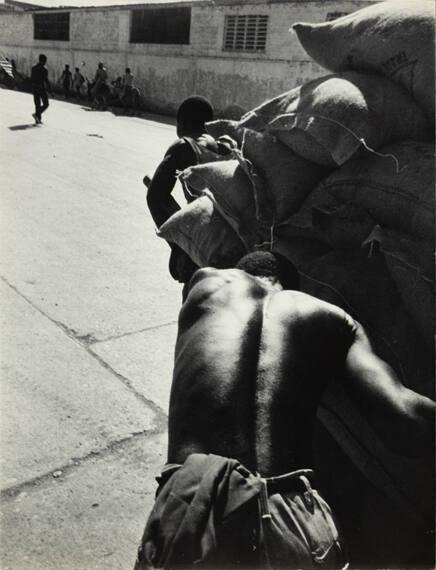 untitled (Haiti, men pushing and pulling cart)