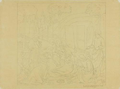 Large sized cartoon after Italian Renaissance paintings