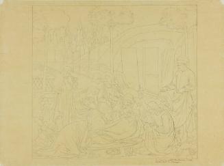 Large sized cartoon after Italian Renaissance paintings