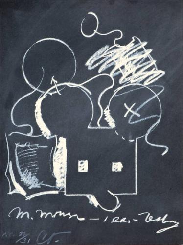 M. Mouse (with) 1 Ear (equals) Tea Bag Blackboard Version (1965) (from The New York Collection for Stockholm portfolio)