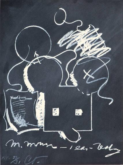 M. Mouse (with) 1 Ear (equals) Tea Bag Blackboard Version (1965) (from The New York Collection for Stockholm portfolio)