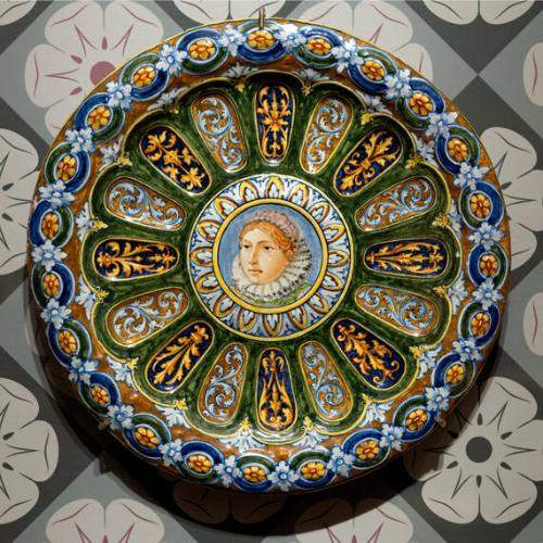 untitled (Maiolica plate with portrait at center)