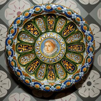 untitled (Maiolica plate with portrait at center)