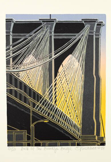 Dusk at the Brooklyn Bridge