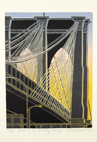 Dusk at the Brooklyn Bridge