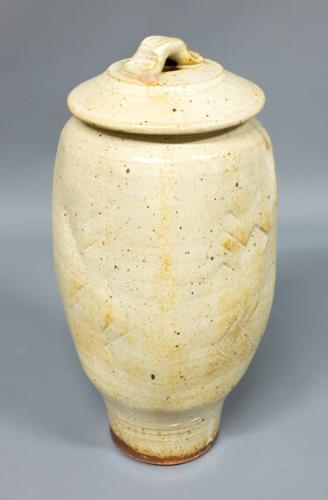 Tall vase with lid