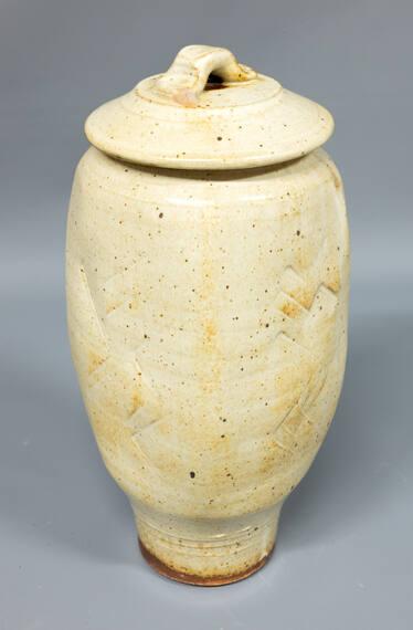 Tall vase with lid