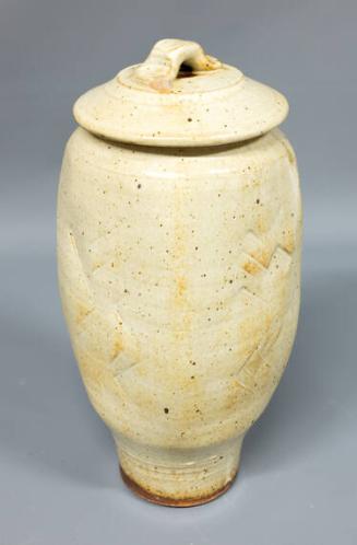 Tall vase with lid