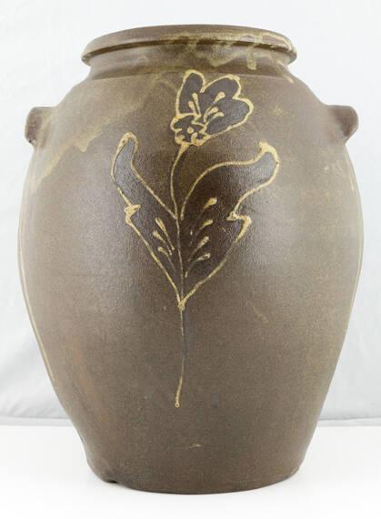 Double-Sided Flower-Decorated Edgefield Pot