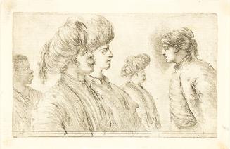 Four Turks and an African, Half-Length and in Profile