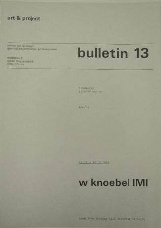 Art & Project Bulletin 13
