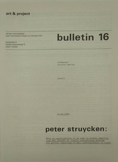 Art & Project Bulletin 16